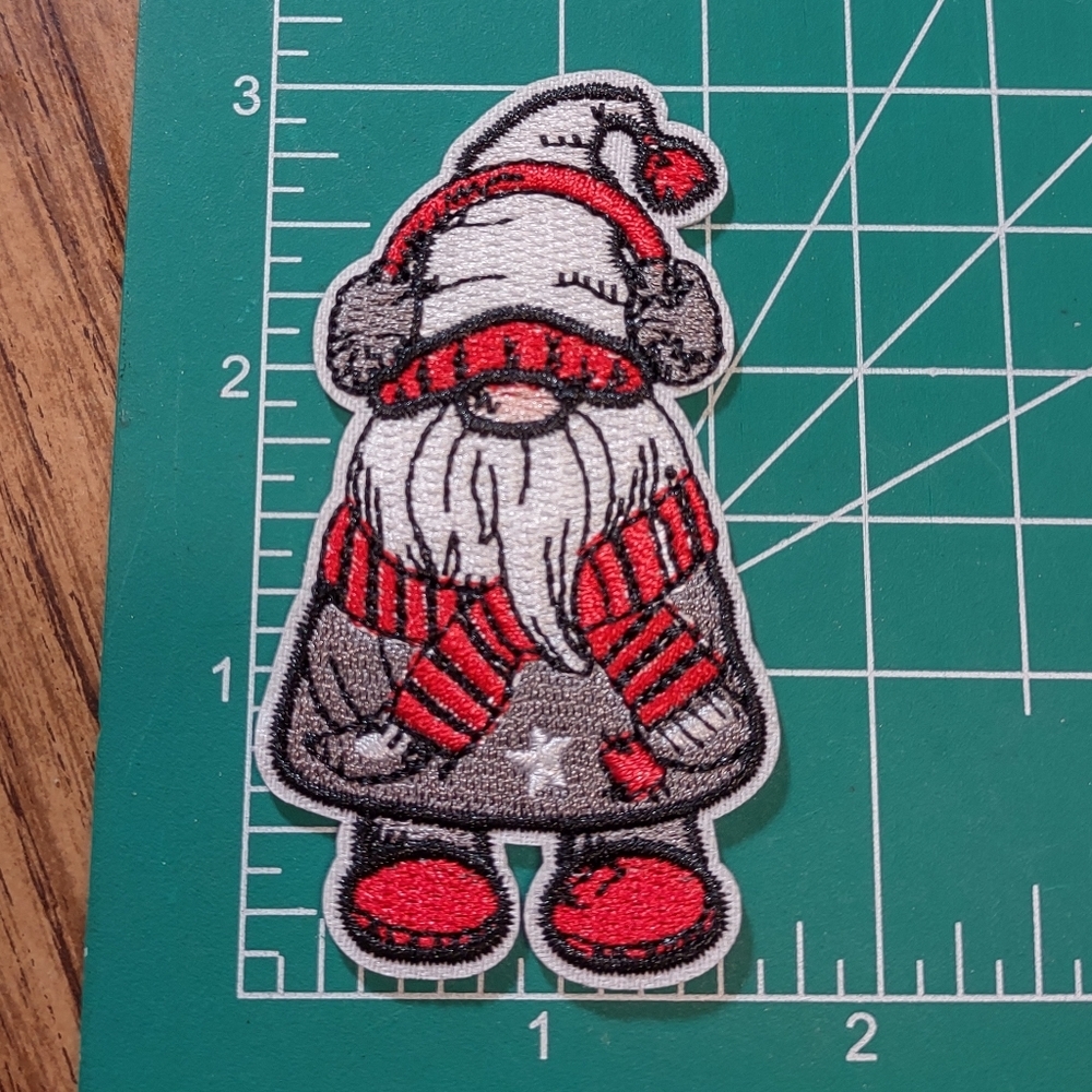 2/$10 Festive Gnome Embroidered Patch Style 2